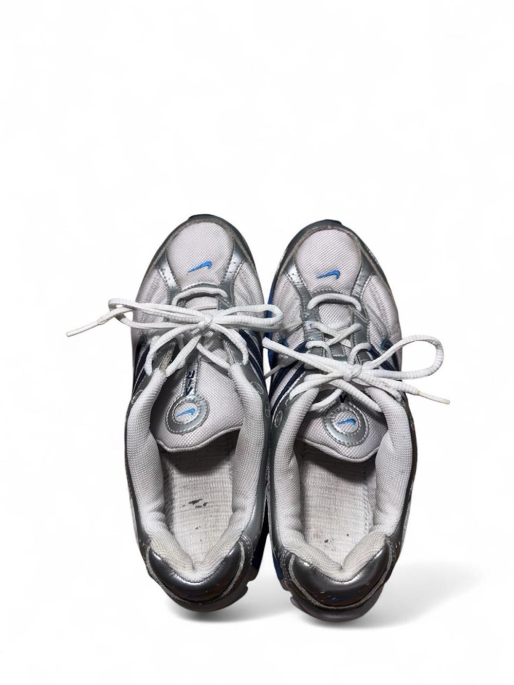 Nike Air Dual-D pyhlon sneakers grey white blue 10.5 mens missing insoles 2008 - Picture 7 of 8